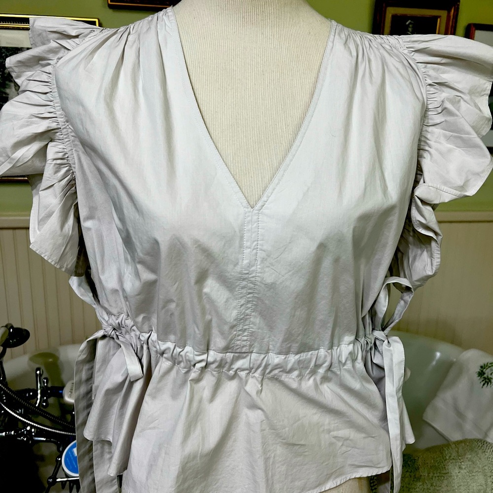 Ulla Johnson Cream Ruffle Blouse
